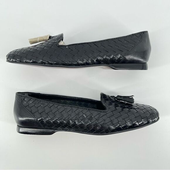 Vintage Pappagallo Women’s Black Woven Leather Tassel Fringe Loafers Size 6.5 - Picture 15 of 17